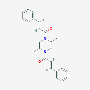 molecular formula C24H26N2O2 B330138 (2E,2'E)-1,1'-(2,5-dimethylpiperazine-1,4-diyl)bis(3-phenylprop-2-en-1-one) 