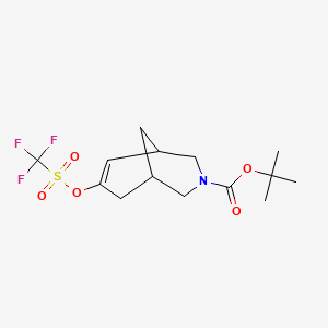 molecular formula C14H20F3NO5S B3301388 tert-Butyl 7-{[(trifluoromethyl)sulfonyl]oxy}-3-azabicyclo[3.3.1]non-6-ene-3-carboxylate CAS No. 909135-33-7