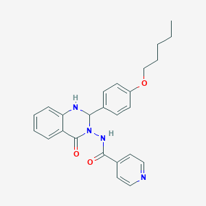molecular formula C25H26N4O3 B330139 N-(4-oxo-2-[4-(pentyloxy)phenyl]-1,4-dihydro-3(2H)-quinazolinyl)isonicotinamide 