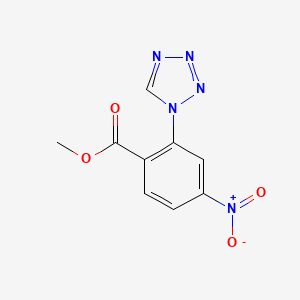 molecular formula C9H7N5O4 B3301419 methyl 4-nitro-2-(1H-tetrazol-1-yl)benzoate CAS No. 909229-53-4
