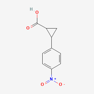 molecular formula C10H9NO4 B3301421 2-(4-硝基苯基)环丙烷-1-羧酸 CAS No. 90924-64-4