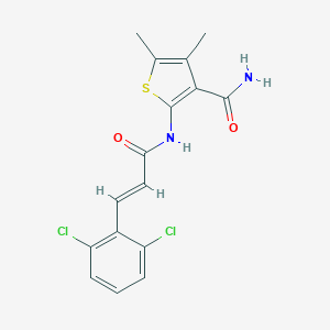 molecular formula C16H14Cl2N2O2S B330147 2-{[3-(2,6-Dichlorophenyl)acryloyl]amino}-4,5-dimethyl-3-thiophenecarboxamide 