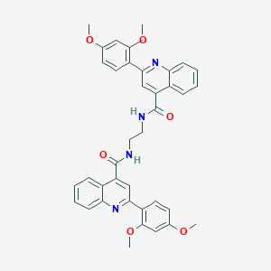 molecular formula C38H34N4O6 B330148 N,N'-ethane-1,2-diylbis[2-(2,4-dimethoxyphenyl)quinoline-4-carboxamide] 