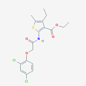 molecular formula C18H19Cl2NO4S B330150 Ethyl 2-{[(2,4-dichlorophenoxy)acetyl]amino}-4-ethyl-5-methyl-3-thiophenecarboxylate 
