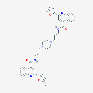 N,N'-(piperazine-1,4-diyldipropane-3,1-diyl)bis[2-(5-methylfuran-2-yl)quinoline-4-carboxamide]