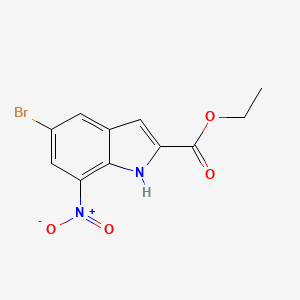 molecular formula C11H9BrN2O4 B3301607 Ethyl 5-bromo-7-nitro-1h-indole-2-carboxylate CAS No. 91119-28-7