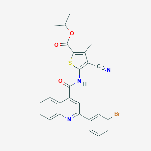 molecular formula C26H20BrN3O3S B330161 Isopropyl 5-({[2-(3-bromophenyl)-4-quinolinyl]carbonyl}amino)-4-cyano-3-methyl-2-thiophenecarboxylate 