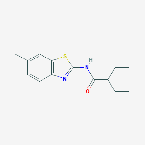 molecular formula C14H18N2OS B330164 2-ethyl-N-(6-methyl-1,3-benzothiazol-2-yl)butanamide 