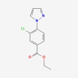 molecular formula C12H11ClN2O2 B3301640 Ethyl 3-chloro-4-(1H-pyrazol-1-yl)benzoate CAS No. 911312-71-5