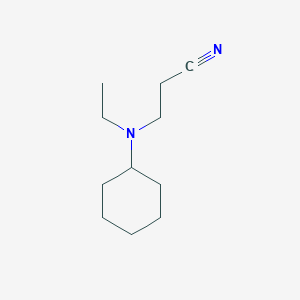 molecular formula C11H20N2 B3301717 3-[Cyclohexyl(ethyl)amino]propanenitrile CAS No. 91211-41-5