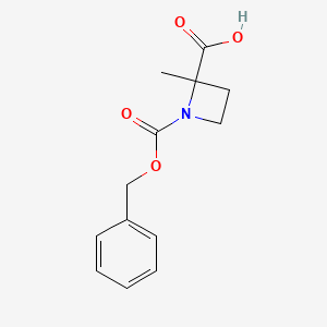 molecular formula C13H15NO4 B3301726 1-((Benzyloxy)carbonyl)-2-methylazetidine-2-carboxylic acid CAS No. 912335-92-3