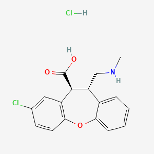 Dibenz[b,f]oxepin-10-carboxylic acid, 8-chloro-10,11-dihydro-11-[(methylamino)methyl]-, hydrochloride (1:1), (10R,11R)-rel-