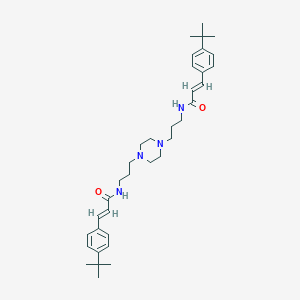 (2E,2'E)-N,N'-(piperazine-1,4-diyldipropane-3,1-diyl)bis[3-(4-tert-butylphenyl)prop-2-enamide]
