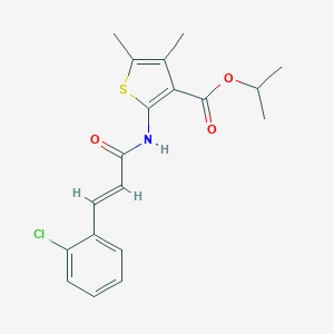 molecular formula C19H20ClNO3S B330174 Isopropyl 2-{[3-(2-chlorophenyl)acryloyl]amino}-4,5-dimethyl-3-thiophenecarboxylate 