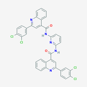 molecular formula C37H21Cl4N5O2 B330175 2-(3,4-dichlorophenyl)-N-[6-({[2-(3,4-dichlorophenyl)-4-quinolinyl]carbonyl}amino)-2-pyridinyl]-4-quinolinecarboxamide 