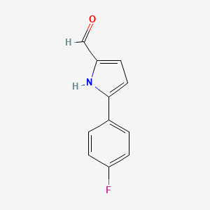 molecular formula C11H8FNO B3301780 5-(4-Fluorophenyl)-1H-pyrrole-2-carbaldehyde CAS No. 912763-68-9