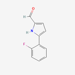 molecular formula C11H8FNO B3301787 5-(2-Fluorophenyl)-1H-pyrrole-2-carbaldehyde CAS No. 912763-99-6