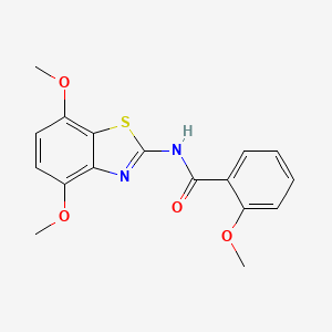 molecular formula C17H16N2O4S B3301791 N-(4,7-dimethoxy-1,3-benzothiazol-2-yl)-2-methoxybenzamide CAS No. 912770-77-5
