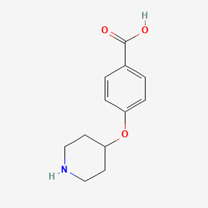 molecular formula C12H15NO3 B3301821 4-(4-Piperidinyloxy)benzoic acid CAS No. 912950-02-8