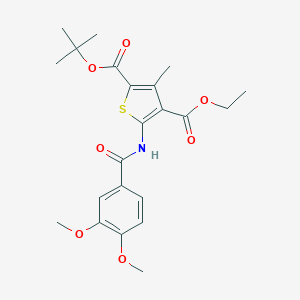 molecular formula C22H27NO7S B330183 2-Tert-butyl 4-ethyl 5-[(3,4-dimethoxybenzoyl)amino]-3-methyl-2,4-thiophenedicarboxylate 