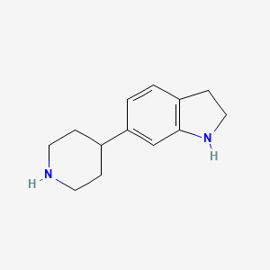 molecular formula C13H18N2 B3301851 6-Piperidin-4-yl-2,3-dihydro-1H-indole CAS No. 912999-76-9