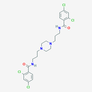 molecular formula C24H28Cl4N4O2 B330187 2,4-dichloro-N-[3-(4-{3-[(2,4-dichlorobenzoyl)amino]propyl}-1-piperazinyl)propyl]benzamide 