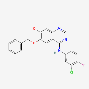 molecular formula C22H17ClFN3O2 B3301939 6-(Benzyloxy)-N-(3-chloro-4-fluorophenyl)-7-methoxyquinazolin-4-amine CAS No. 913819-12-2
