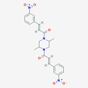 molecular formula C24H24N4O6 B330194 1,4-Bis(3-{3-nitrophenyl}acryloyl)-2,5-dimethylpiperazine 