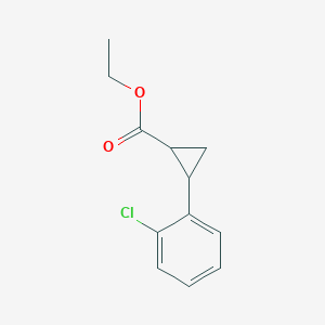 molecular formula C12H13ClO2 B3301950 Ethyl 2-(2-chlorophenyl)cyclopropanecarboxylate CAS No. 91393-53-2