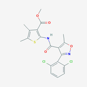 molecular formula C19H16Cl2N2O4S B330197 Methyl 2-({[3-(2,6-dichlorophenyl)-5-methyl-4-isoxazolyl]carbonyl}amino)-4,5-dimethyl-3-thiophenecarboxylate 