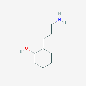 molecular formula C9H19NO B3301986 2-(3-Aminopropyl)cyclohexan-1-ol CAS No. 91425-85-3