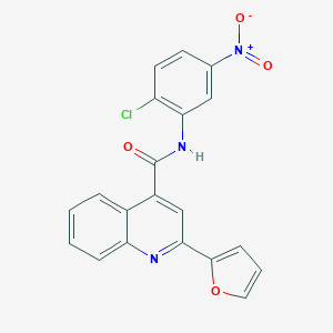 molecular formula C20H12ClN3O4 B330202 N-(2-chloro-5-nitrophenyl)-2-(furan-2-yl)quinoline-4-carboxamide 