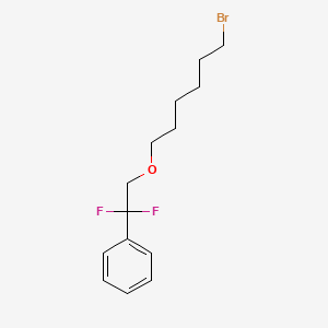 molecular formula C14H19BrF2O B3302029 (2-((6-Bromohexyl)oxy)-1,1-difluoroethyl)benzene CAS No. 915132-91-1
