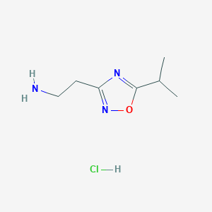 molecular formula C7H14ClN3O B3302129 2-(5-Isopropyl-1,2,4-oxadiazol-3-YL)ethanamine hydrochloride CAS No. 915702-29-3
