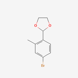 molecular formula C10H11BrO2 B3302158 2-(4-Bromo-2-methylphenyl)-1,3-dioxolane CAS No. 91587-27-8