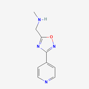 molecular formula C9H10N4O B3302194 N-Methyl-1-(3-(pyridin-4-yl)-1,2,4-oxadiazol-5-yl)methanamine CAS No. 915921-76-5