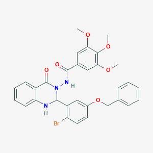molecular formula C31H28BrN3O6 B330220 N-(2-[5-(benzyloxy)-2-bromophenyl]-4-oxo-1,4-dihydro-3(2H)-quinazolinyl)-3,4,5-trimethoxybenzamide 