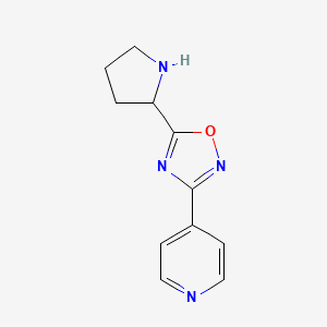 molecular formula C11H12N4O B3302202 4-[5-(Pyrrolidin-2-yl)-1,2,4-oxadiazol-3-yl]pyridine CAS No. 915921-85-6
