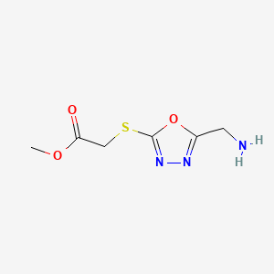 molecular formula C6H9N3O3S B3302240 Methyl {[5-(aminomethyl)-1,3,4-oxadiazol-2-yl]thio}acetate CAS No. 915923-24-9