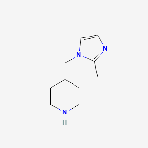 molecular formula C10H17N3 B3302247 4-((2-甲基-1H-咪唑-1-基)甲基)哌啶 CAS No. 915923-29-4