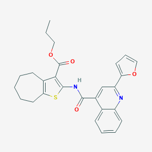 propyl 2-({[2-(2-furyl)-4-quinolinyl]carbonyl}amino)-5,6,7,8-tetrahydro-4H-cyclohepta[b]thiophene-3-carboxylate