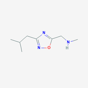 molecular formula C8H15N3O B3302266 1-(3-Isobutyl-1,2,4-oxadiazol-5-yl)-N-methylmethanamine CAS No. 915924-39-9