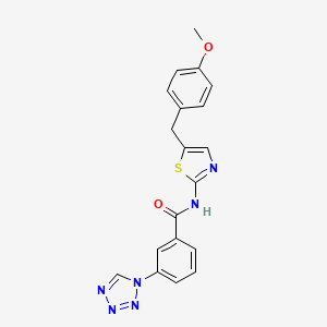 molecular formula C19H16N6O2S B3302297 N-[5-(4-methoxybenzyl)-1,3-thiazol-2-yl]-3-(1H-tetrazol-1-yl)benzamide CAS No. 915926-26-0