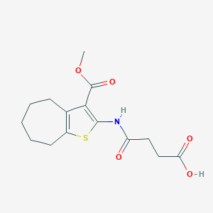 molecular formula C15H19NO5S B330231 4-{[3-(methoxycarbonyl)-5,6,7,8-tetrahydro-4H-cyclohepta[b]thien-2-yl]amino}-4-oxobutanoic acid 