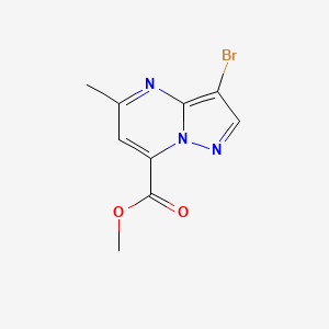 molecular formula C9H8BrN3O2 B3302333 Methyl 3-bromo-5-methylpyrazolo[1,5-a]pyrimidine-7-carboxylate CAS No. 916211-91-1