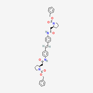 molecular formula C42H44N4O6 B3302372 (2S,2'S)-Benzyl 2,2'-(4,4'-((E)-ethene-1,2-diyl)bis(4,1-phenylene))bis(azanediyl)bis(oxomethylene)dipyrrolidine-1-carboxylate CAS No. 916442-98-3