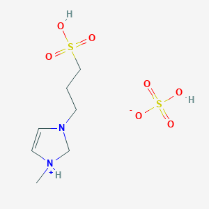 molecular formula C7H16N2O7S2 B3302378 1-Methyl-3-(3-sulfopropyl)-2,3-dihydro-1H-imidazol-1-ium hydrogen sulfate CAS No. 916479-93-1