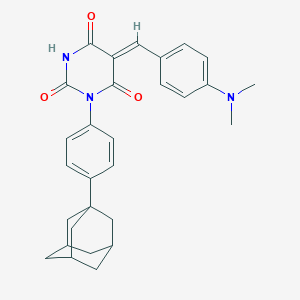 molecular formula C29H31N3O3 B330249 1-[4-(1-adamantyl)phenyl]-5-[4-(dimethylamino)benzylidene]-2,4,6(1H,3H,5H)-pyrimidinetrione 