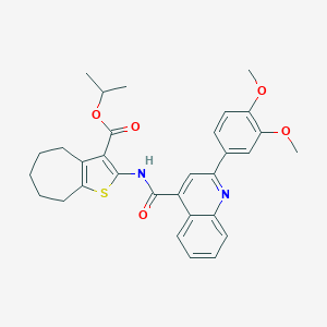 isopropyl 2-({[2-(3,4-dimethoxyphenyl)-4-quinolinyl]carbonyl}amino)-5,6,7,8-tetrahydro-4H-cyclohepta[b]thiophene-3-carboxylate