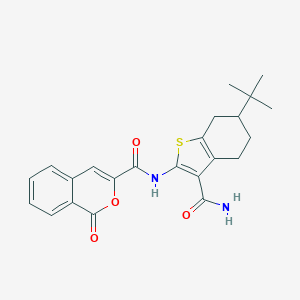 N-(6-tert-butyl-3-carbamoyl-4,5,6,7-tetrahydro-1-benzothiophen-2-yl)-1-oxo-1H-isochromene-3-carboxamide